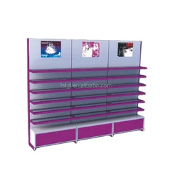 [Customized]Hot sale retail store rack fittings gondola shelving with pegboard back panel