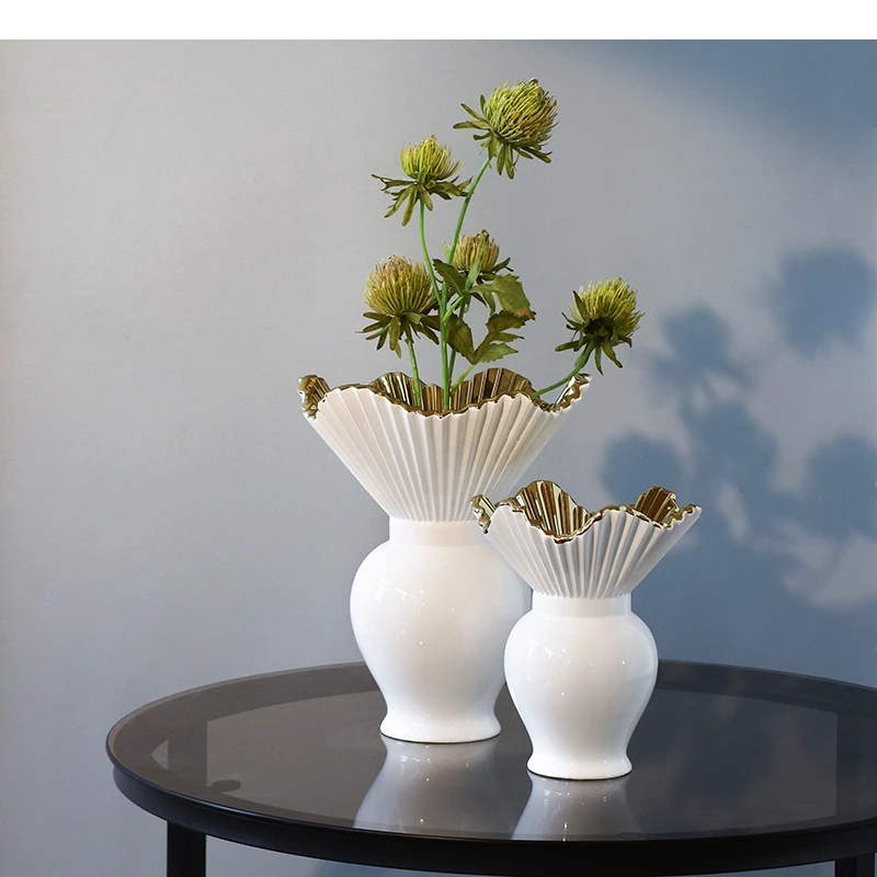 

Керамическая ваза, абстрактная золотая открытая цветочная композиция, аксессуары, цветочные изделия, террариум, украшение для дома