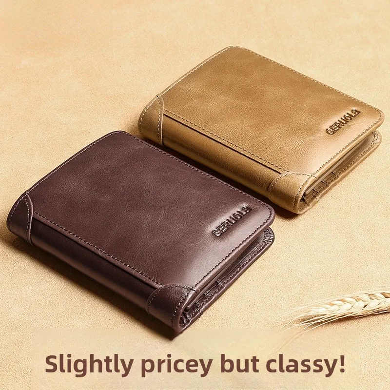 

Мужской кожаный кошелек-портмоне 2025: Новинка, натуральная воловья кожа, держатель для водительских прав и карт, многофункциональный кожаный зажим