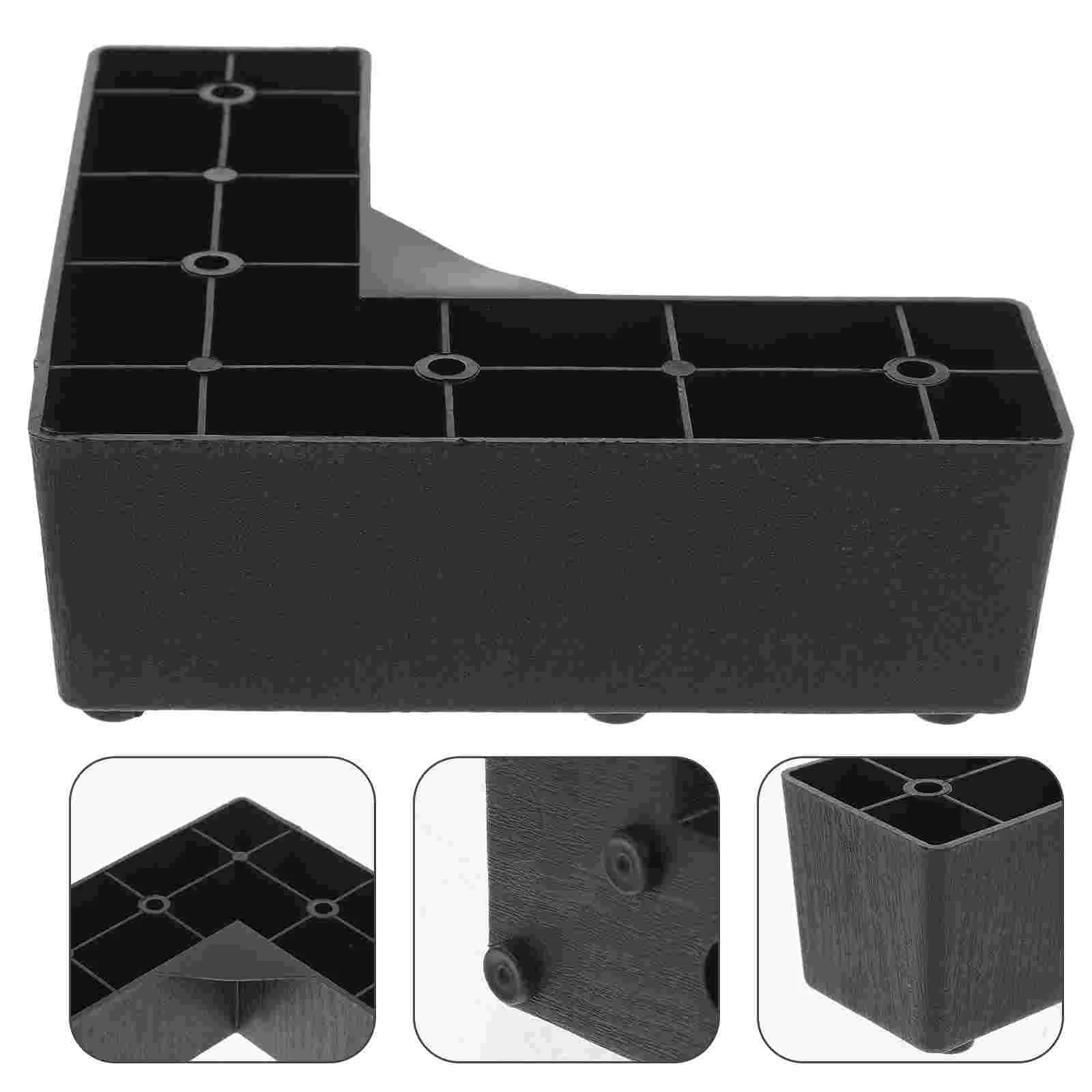 4 Pcs Plastic Sofa Legs Furniture Floor Riser Table Risers for Desk Bed Lifters Dorm Office Fold Out Couch