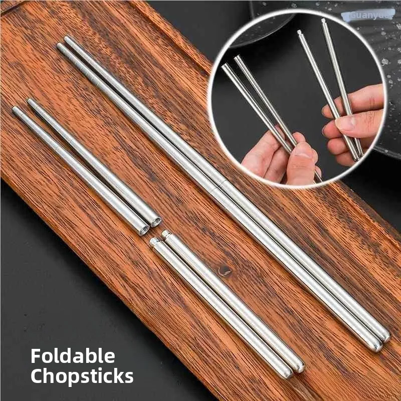 Durable Stainless Steel Assembly Chopsticks Two Sections Detachable Portable Draw Box Universal Disassembly Chopsticks