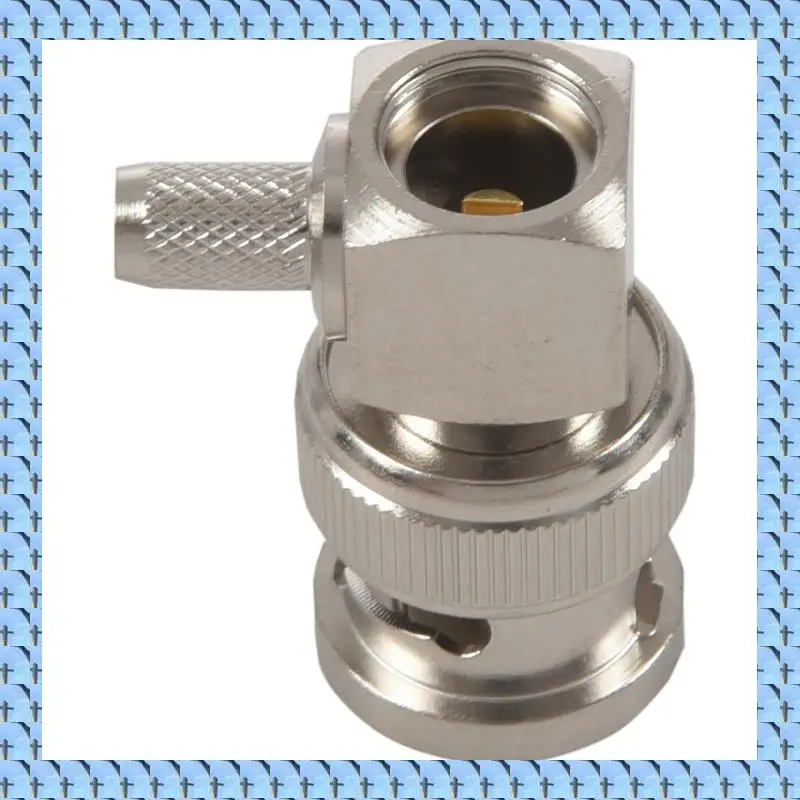NOCM 2X BNC Male Plug Right Angle Crimp For RG58 RG400 RFC195 RF Coax Adapter Connector,Silver