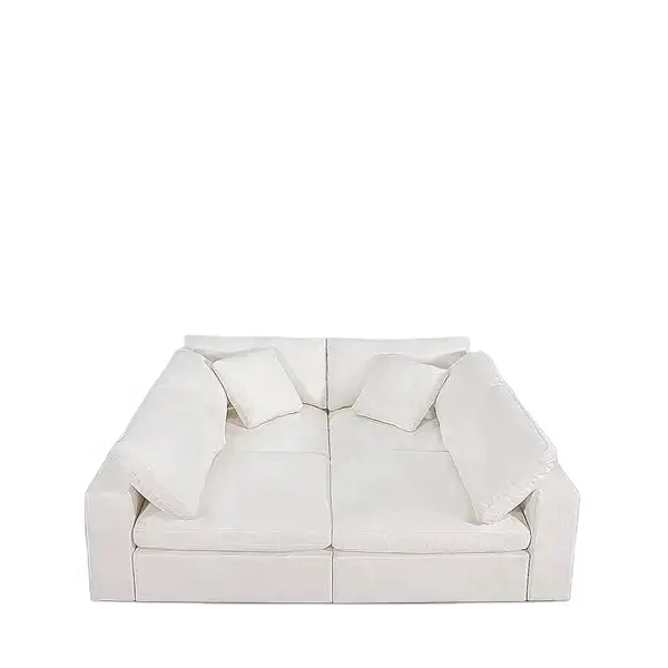 Modern Nordic Comfort Combination Cloud Sofa Bed Waterproof Fabric Modular Pit Sectional Sofa