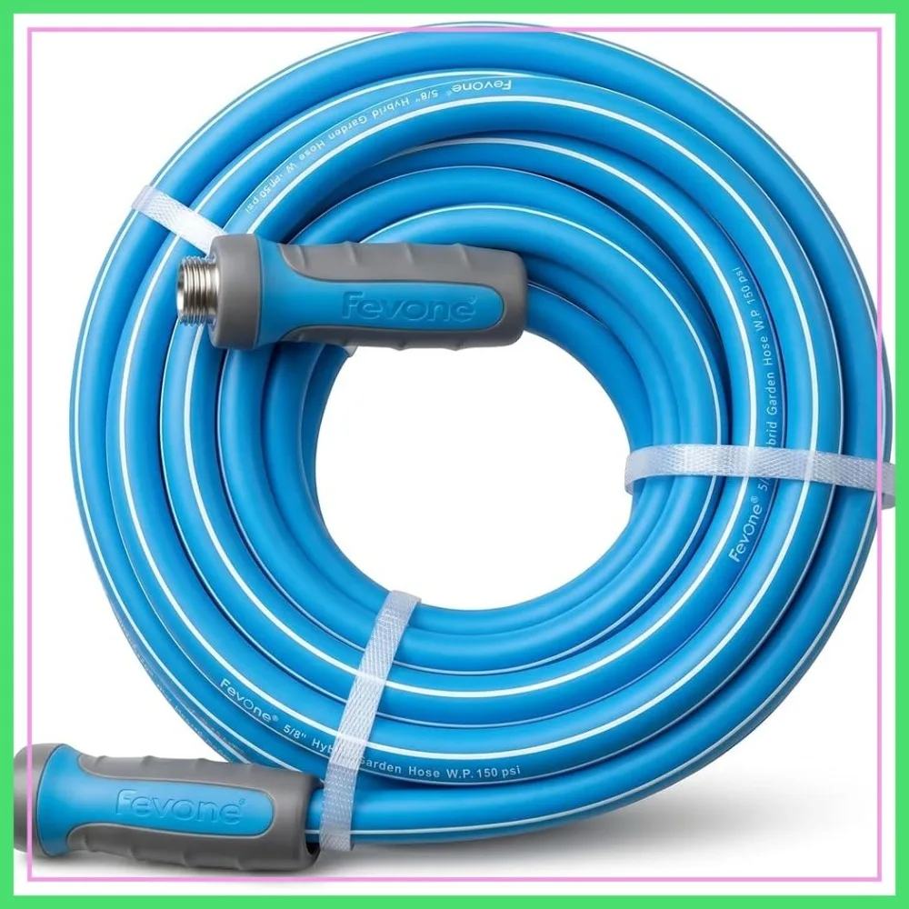 

Flexible Non Kinking Garden Hose, Drinking Water Safe, 5/8 ID, 3/4 Aluminum Fittings with Swivel Handles, 105 ft