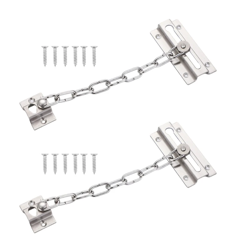 Thickened Door Lock Chain Interior Door Chain Lock Strong & Long Service Security Device Simple Installation for House