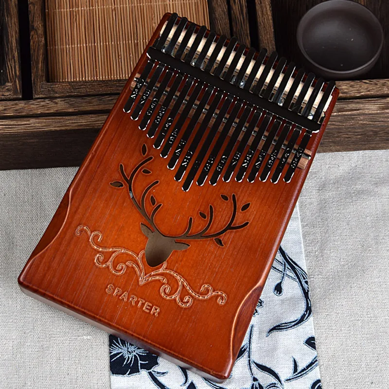 High Quality Kalimba Thumb Piano Mahogany Wood 17 Keys Musical Instruments with Learning Book Mbira Body Christmas Gift Piano