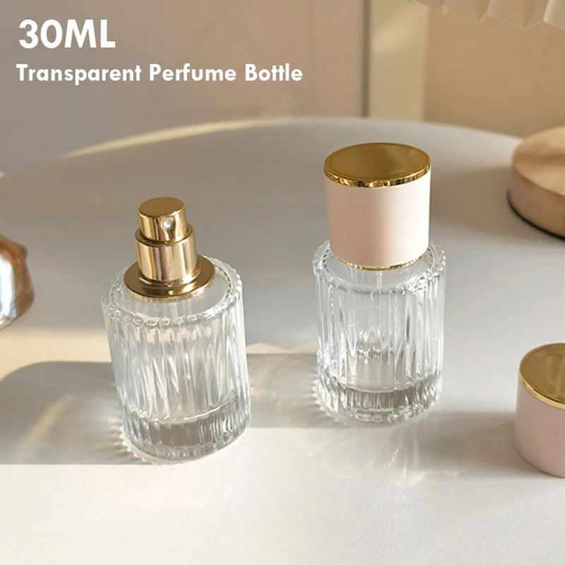 30ML Perfume Glass Spray Bottle Portable Clear Cosmetics Perfume Atomizer High Capacity Empty Bottles Refillable