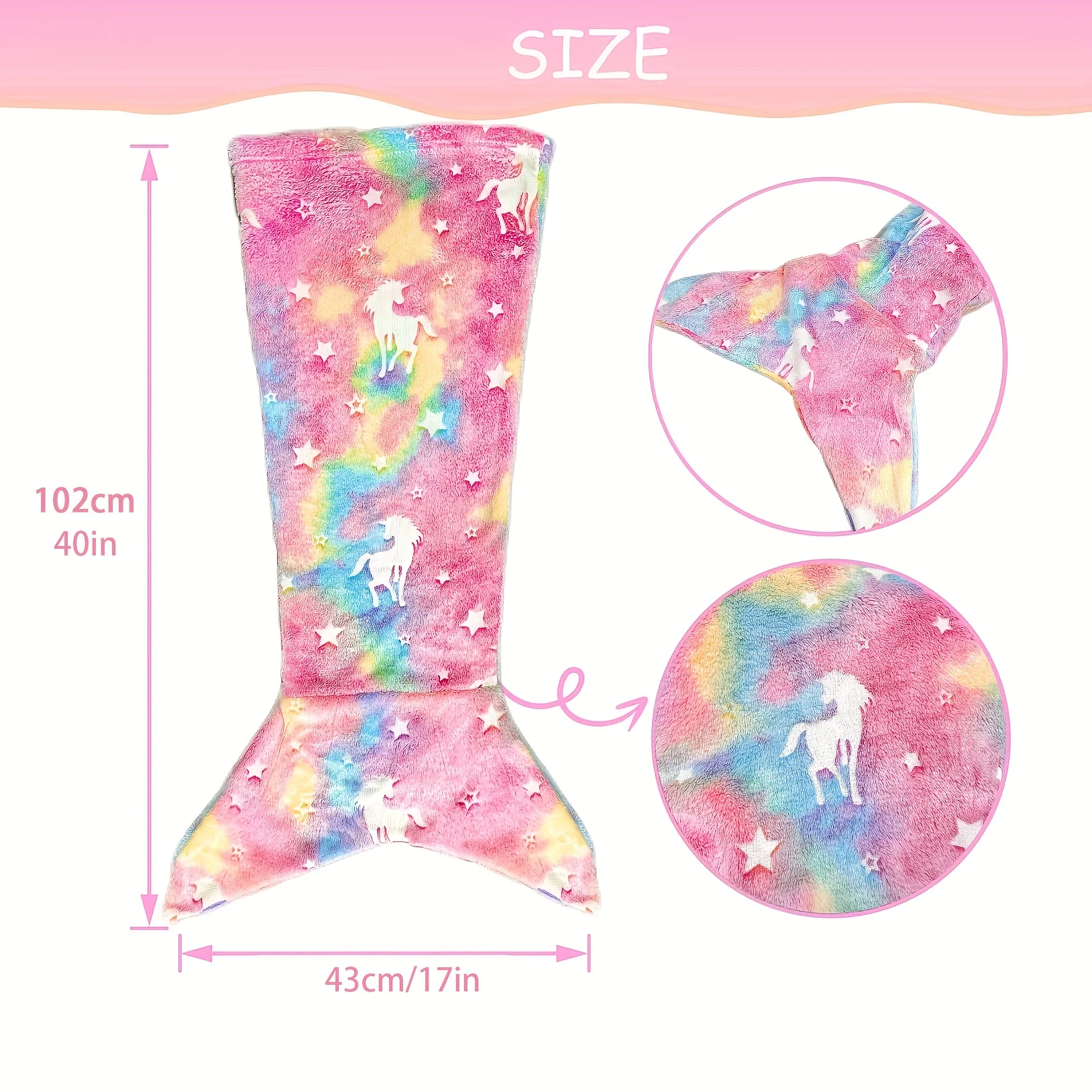 Mermaid Glow-in-the-Dark Sleep - Fleece Sleep Bag ulasan dan harga