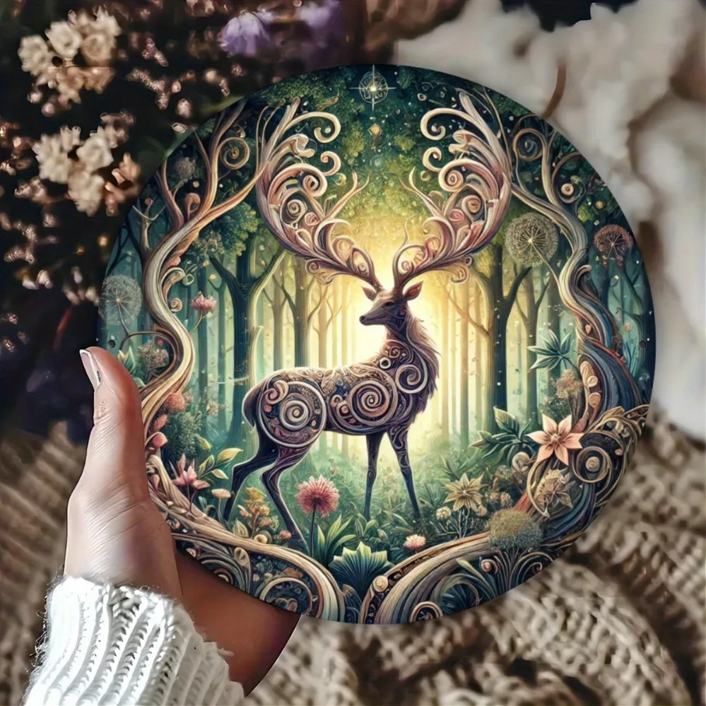 

Rustic White Stag 2D Metal Sign, Enchanted Forest Wall Art, Home Bar Cafe Club Decor, Iron, Door Mount, No Power Needed