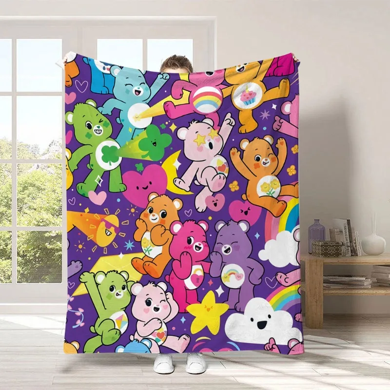 New Hot Cute Cartoon Care Bears Creative Peripheral Cute Blanket Flannel Print Warm Soft Home Bedroom Blanket Supplies view 6