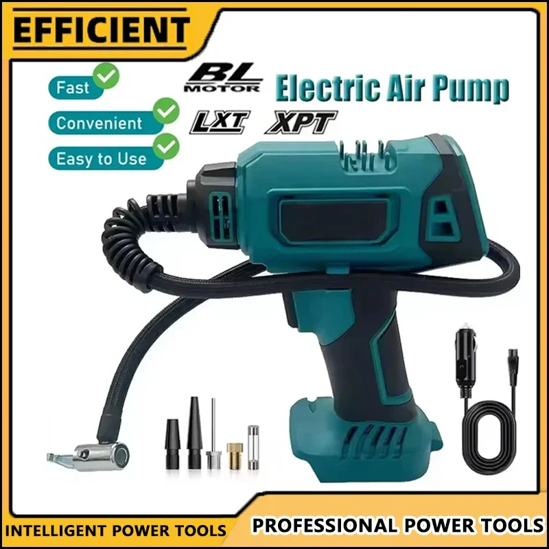 フィットマキタコードレスエアポンプポータブル車のタイヤインフレータエアコンプレッサーデジタルディスプレイ付きインフレータブルポンプ 18V バッテリー用