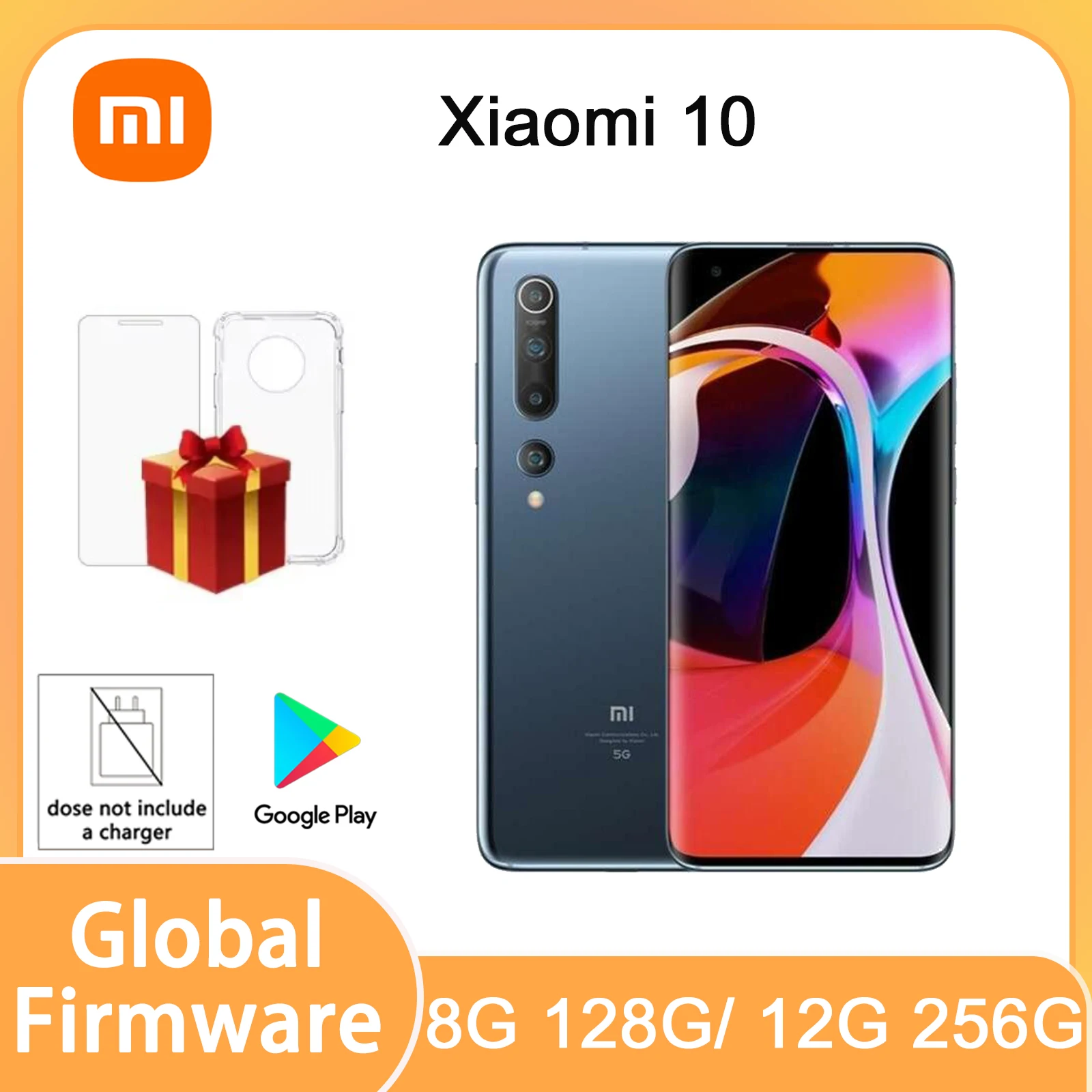 Xiaomi Mi 10 Snapdragon 865 5G Unlocked 108MP Camera AMOLED Display celular Smartphone full screen used phone no charger