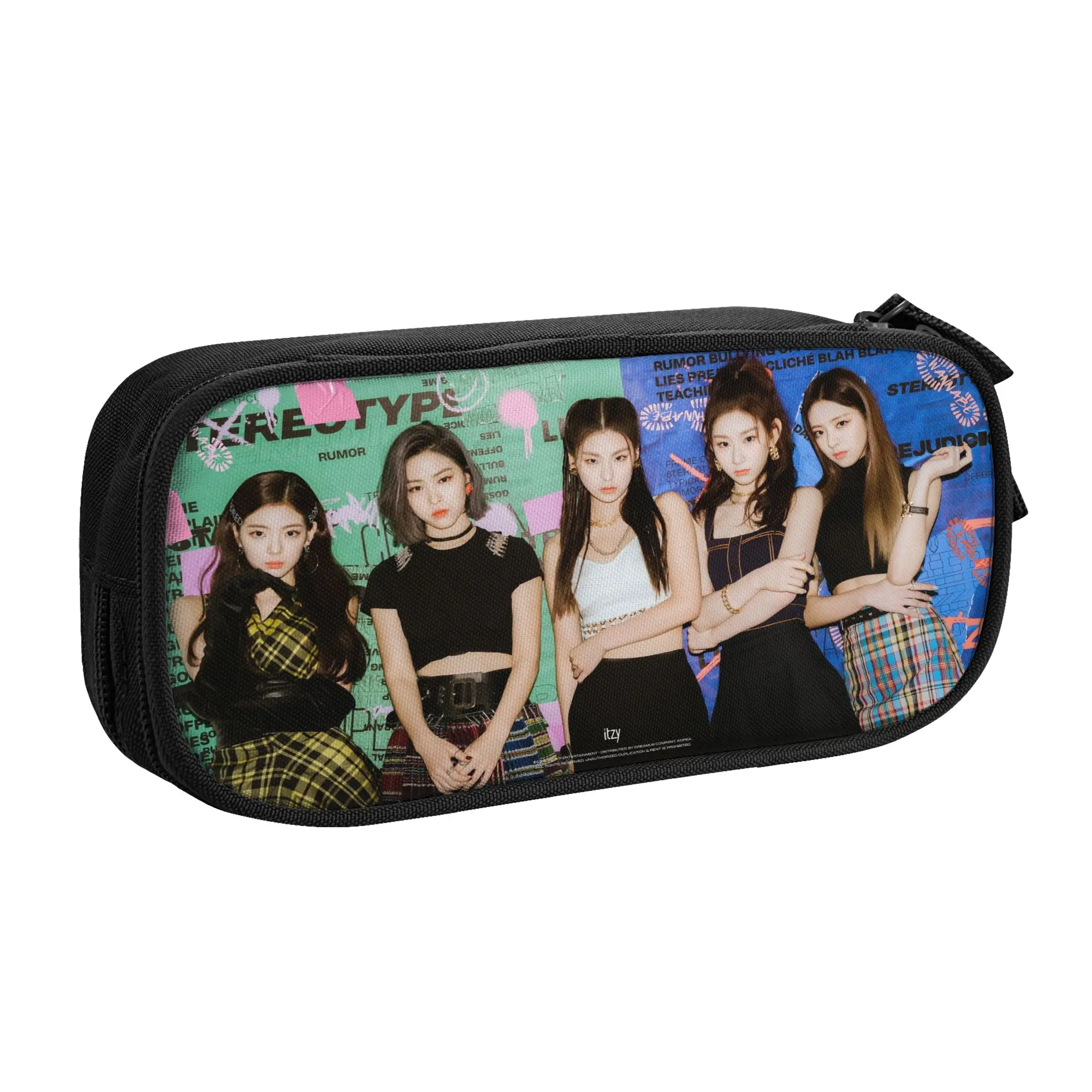 Kawaii Kpop Group Itzyes Korean Girls Singer Pencil Case for Girl Boy Large Storage Pencil Pouch Stationery
