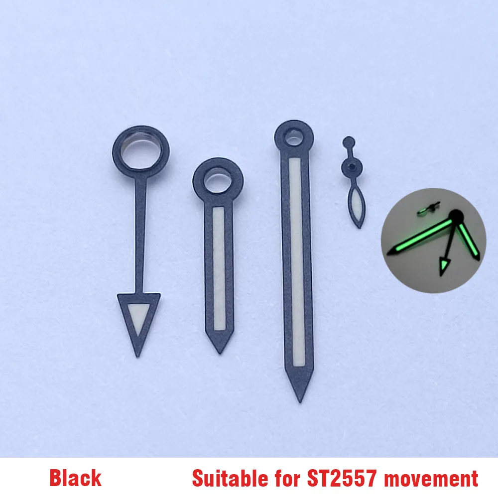 Watch ST2557/ST2555/6497 hands green luminous, suitable for ST2557/ST2555/6497 movement pointer accessories