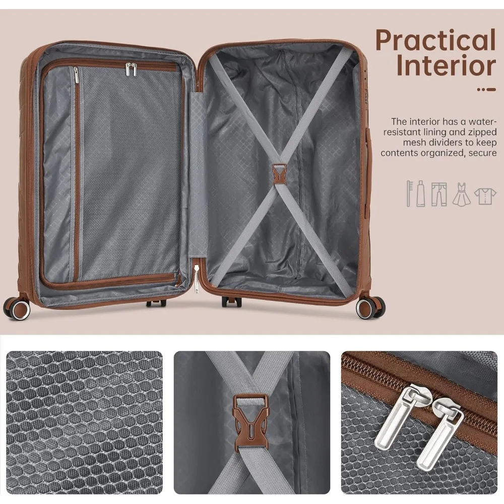 Expandable 20 Inch Hardshell Spinner Luggage, Airline Approved Carry-On Suitcase, 22x14x9 Inches for Travel