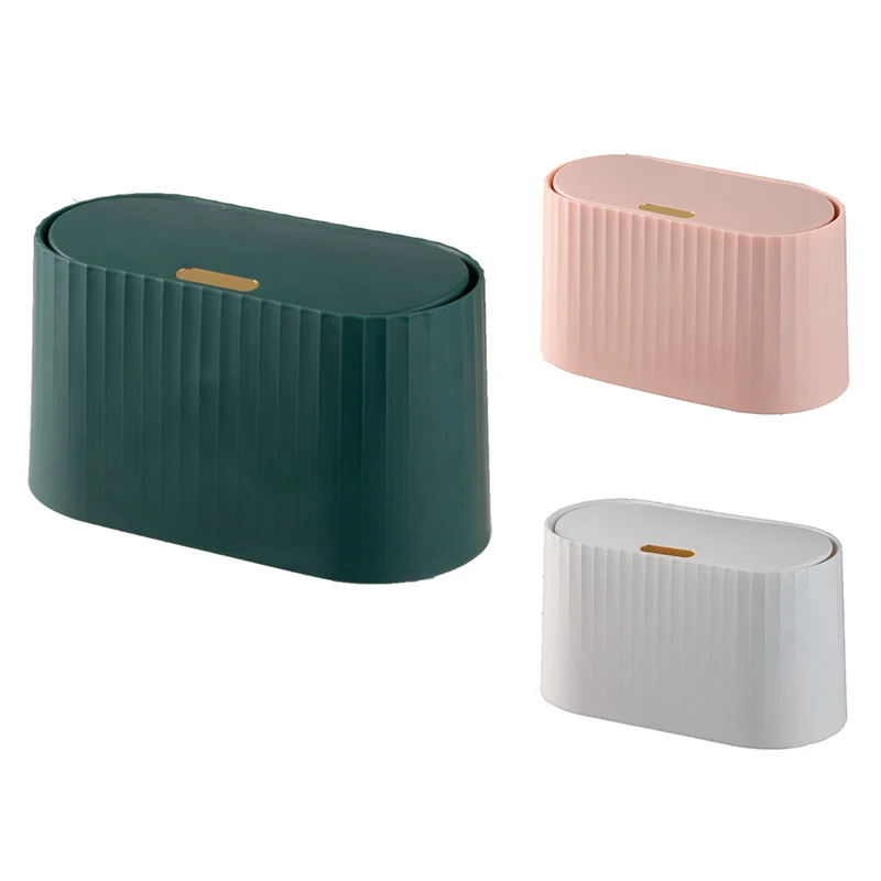 Mini Trash Can Small Waste Bin Desktop Garbage Basket Home Dressing Table Trash Can Office Supplies Dustbins Sundries