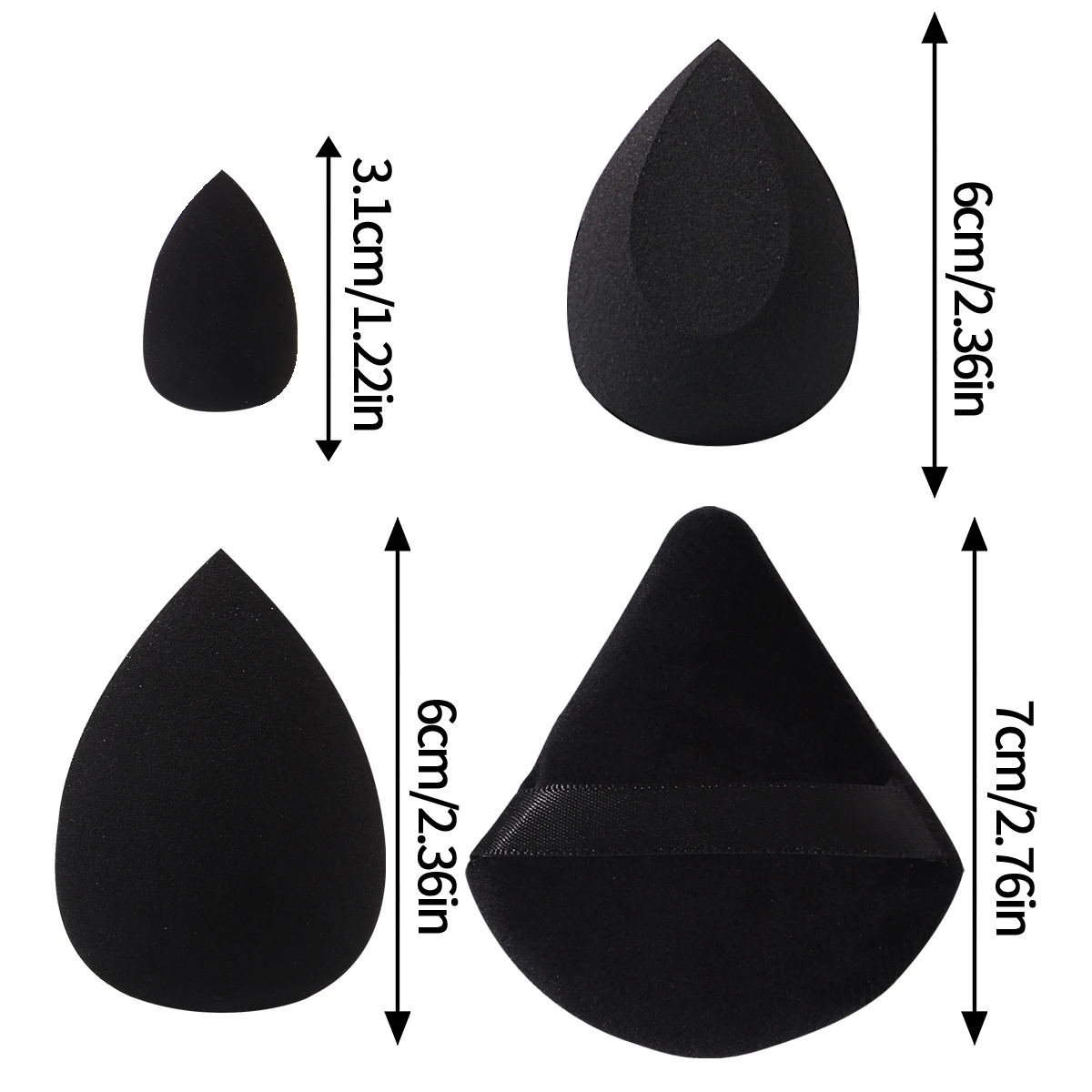 6-piece makeup sponge set, Beauty Egg mini Thumb Powder puff, sponge Powder puff, facial foundation, concealer, makeup tools