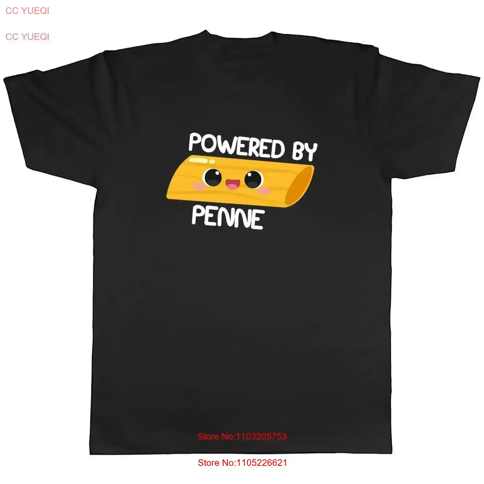 Powered by Penne Funny Mens T Shirt Italian Pasta Lover vintage Washed Soft Slightly fashion designer clothes Breathable