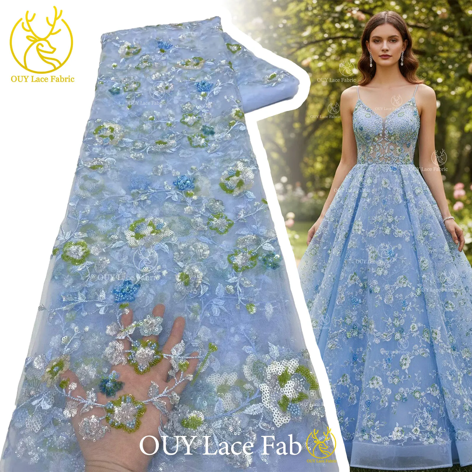 

Elegant Bridal Wedding Dress Sequins Embroidery Lace Fabric 2026 High Quality African Beaded Tulle Lace For Women Dress Sewing