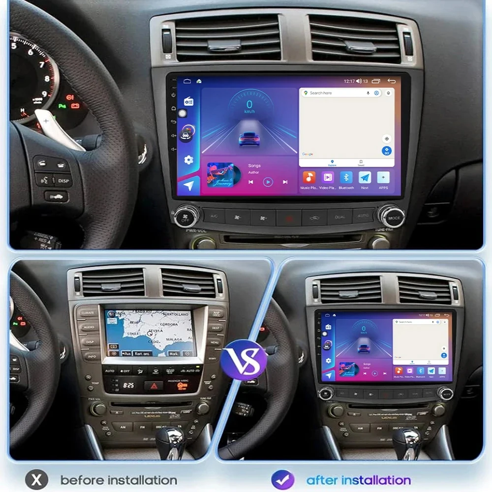 7862 CPU Carplay Android 14 For Lexus IS250 IS300 IS200 IS220 IS350 2005-2012 Stereo Head Unit GPS Navigation No 2din DVD