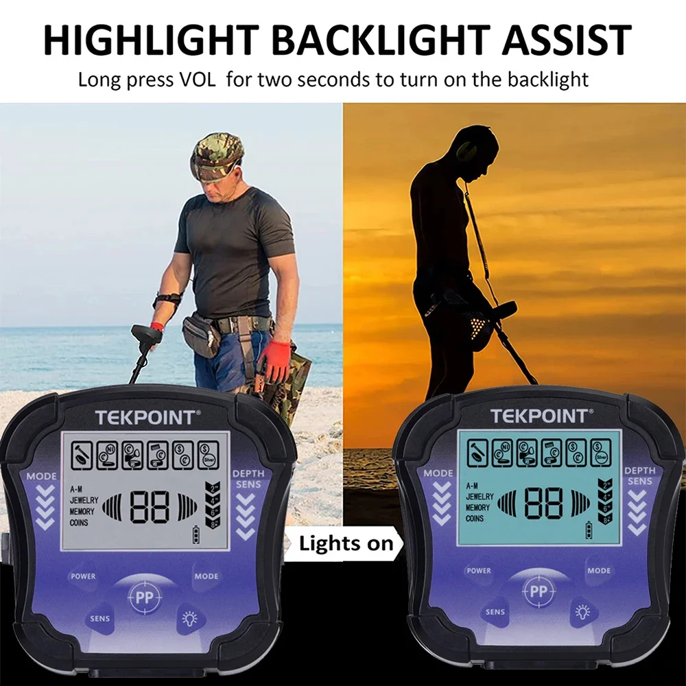 MD8010 Portable Underground Metal Detector, High Accuracy Adjustable Treasure Hunter, Gold & Metal Finder