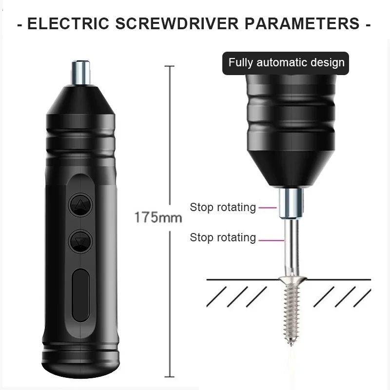 Portable Mini Electric Screwdriver Smart Cordless Automatic Screwdriver Multi-function Bits Portable Power Tools Set with Bits