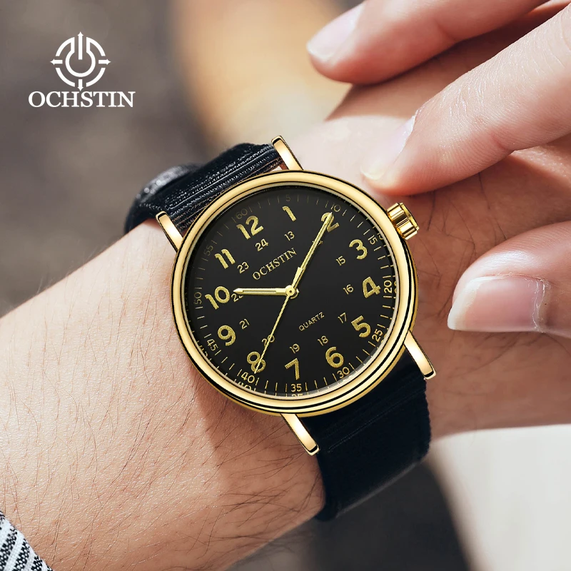 OCHSTIN Man Quartz Movement Watch Male Sleek Business 30m Life Waterproof Men‘s Wristwatch High Quality Nylon Strap Watches