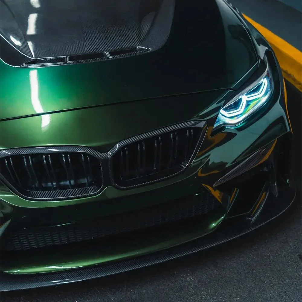 Car Sticker Car Adhesive Vinyl Wrap Midnight Green Color Change Film Bubble Free Wrapping Car Accessories Interior Exterior
