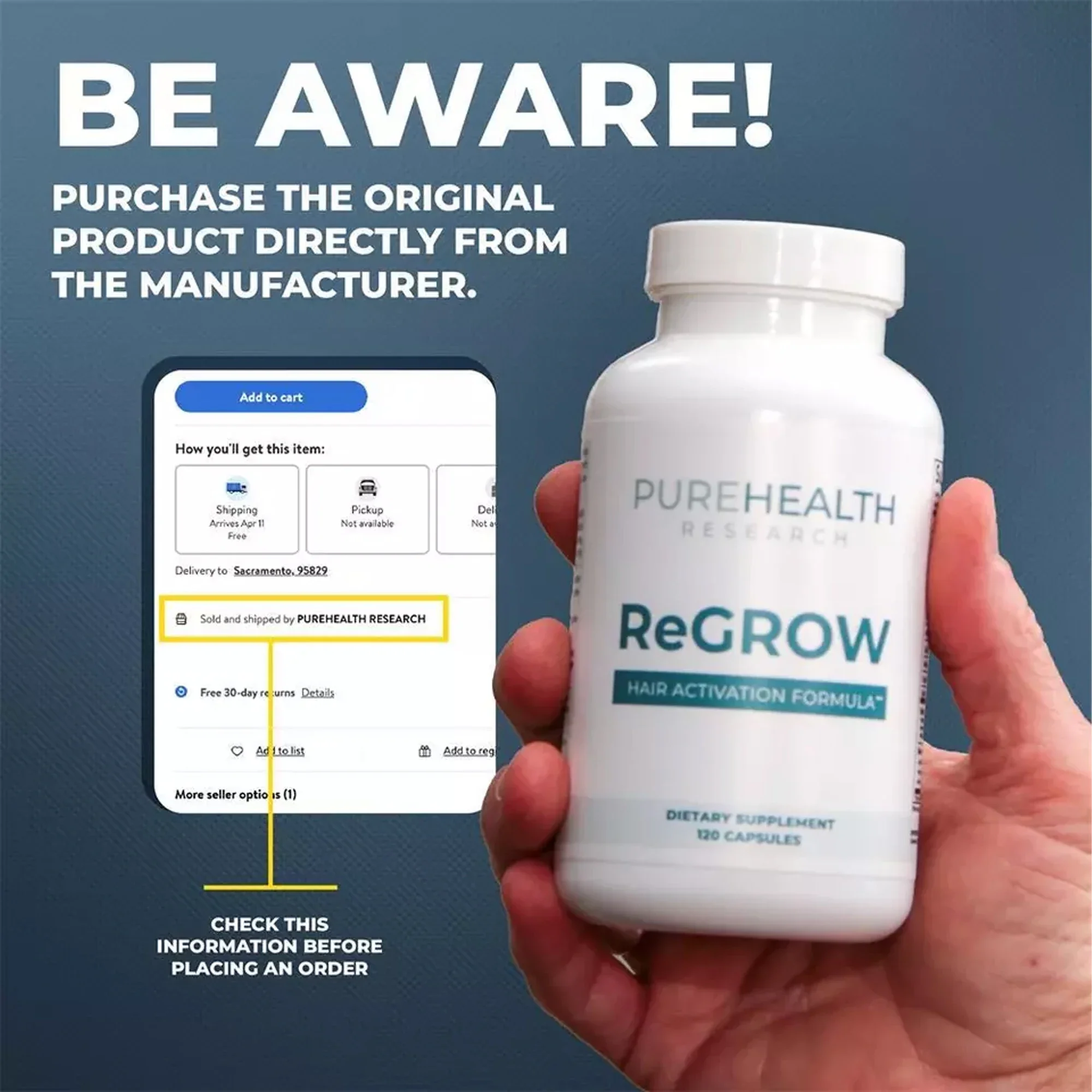 

ReGrow - Contains Saw Palmetto To Support Healthy Hair Growth for Thicker, Fuller Hair and Help Reduce Hair Loss