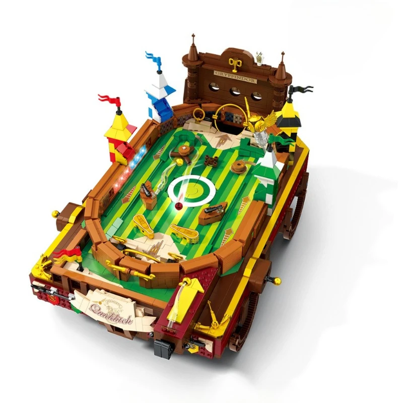 Mini Bricks MOC Block Set, Fantasy Pinball Game Machine Collectible Model High Difficulty DIY Assembly Tabletop Display Decor