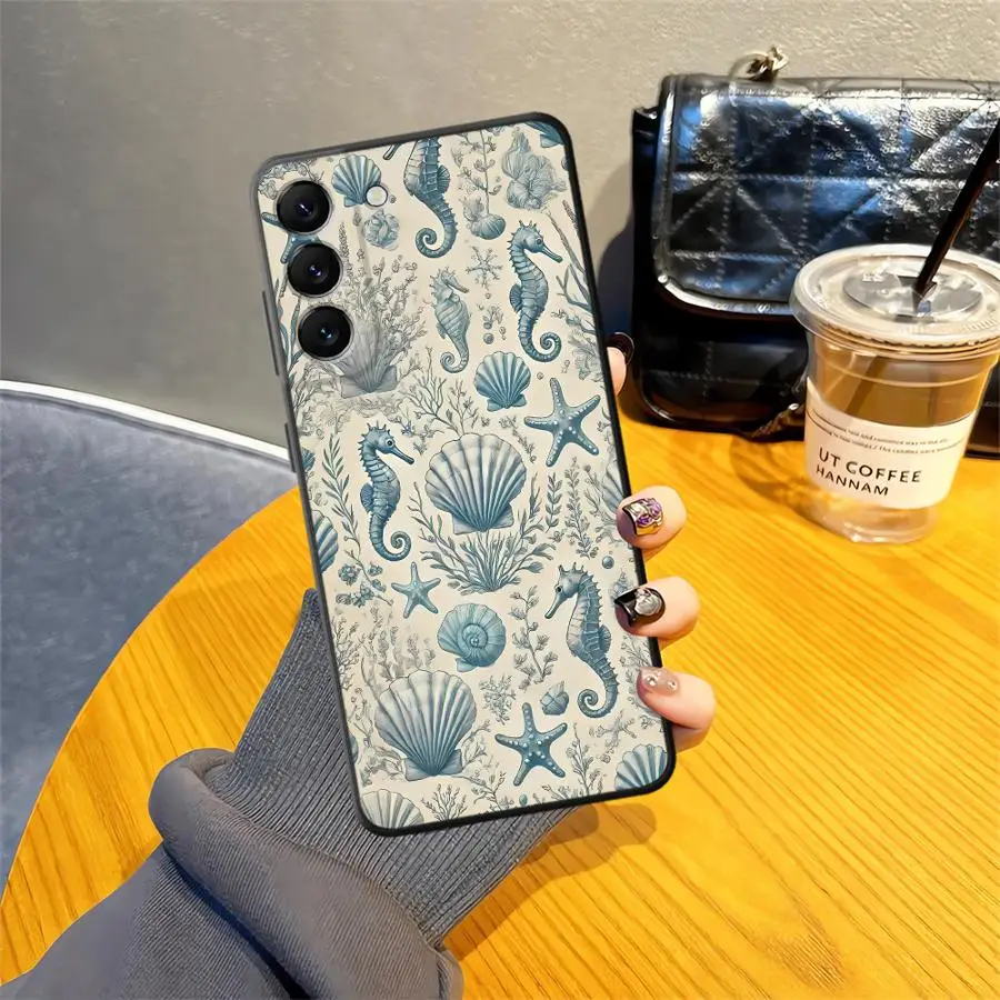 Case for Samsung Galaxy A04 A05 A06 A01 A02 Note 20 Ultra 9 10 A03 A30 A40 A10 A20 A50 A70 Soft Back Phone Cover Marine Organism