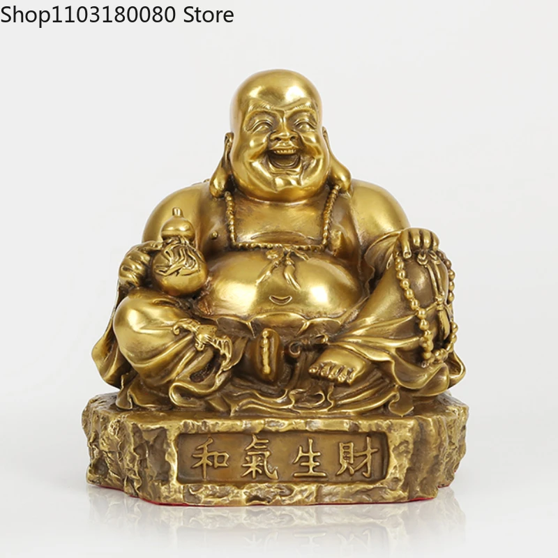 

Copper brass Maitreya Buddha buddha statue Chinese Fengshui decor Harmony brings wealth laughing Buddha sculpture Lucky