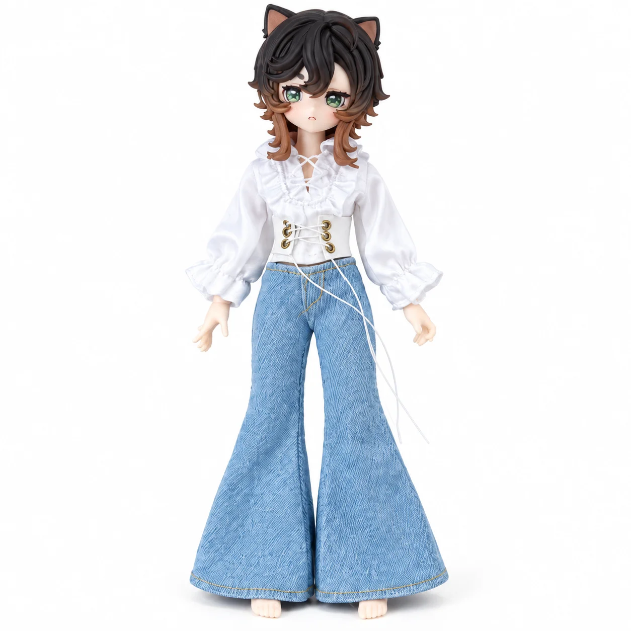 Goth Shirt Belt Wide Leg Pants Suit Box Plush Mystery Tammy Sweet Escape Doll Clothes for Big Eight Points Grandma