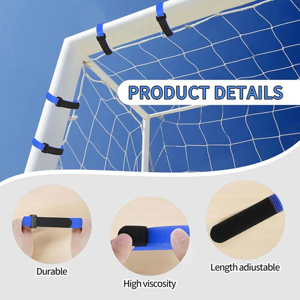 Correas de red de fútbol Correas de fijación de red de portería de fútbol Cinta de sujeción reutilizable Tamaño compacto portátil Fácil instalación para 50 piezas