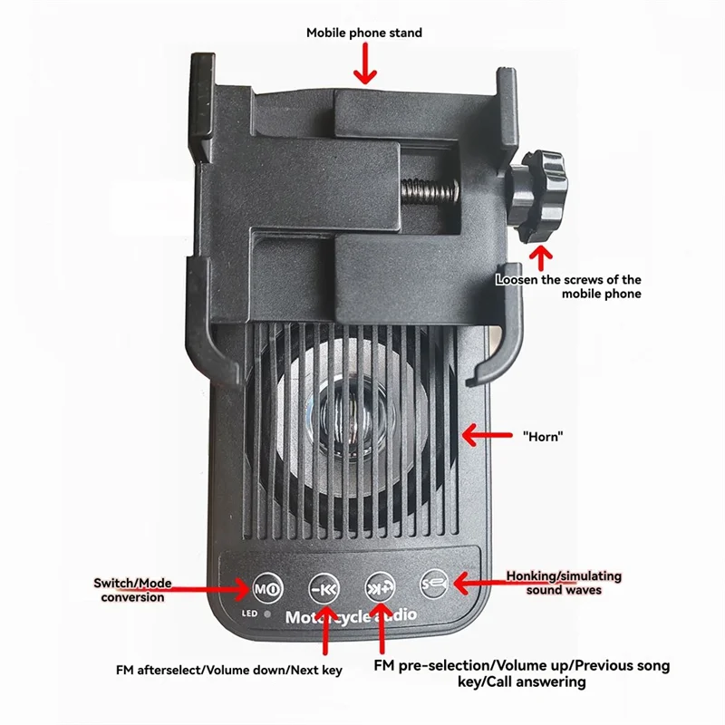 AU05 -For الطريق دراجة دراجة سمّاعات بلوتوث الرد على الهاتف حامل هاتف دراجة نارية متعدد الوظائف #4