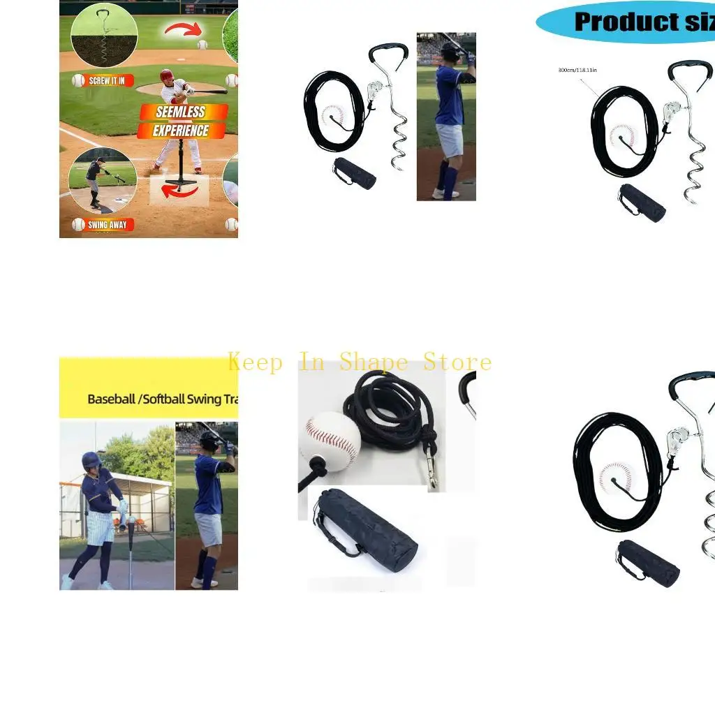 U1JC Baseball Hitting Trainer with Ball, Return Cord, Support Stand and Carry Bag for Yard Practice, Cage Work, Garage Use and