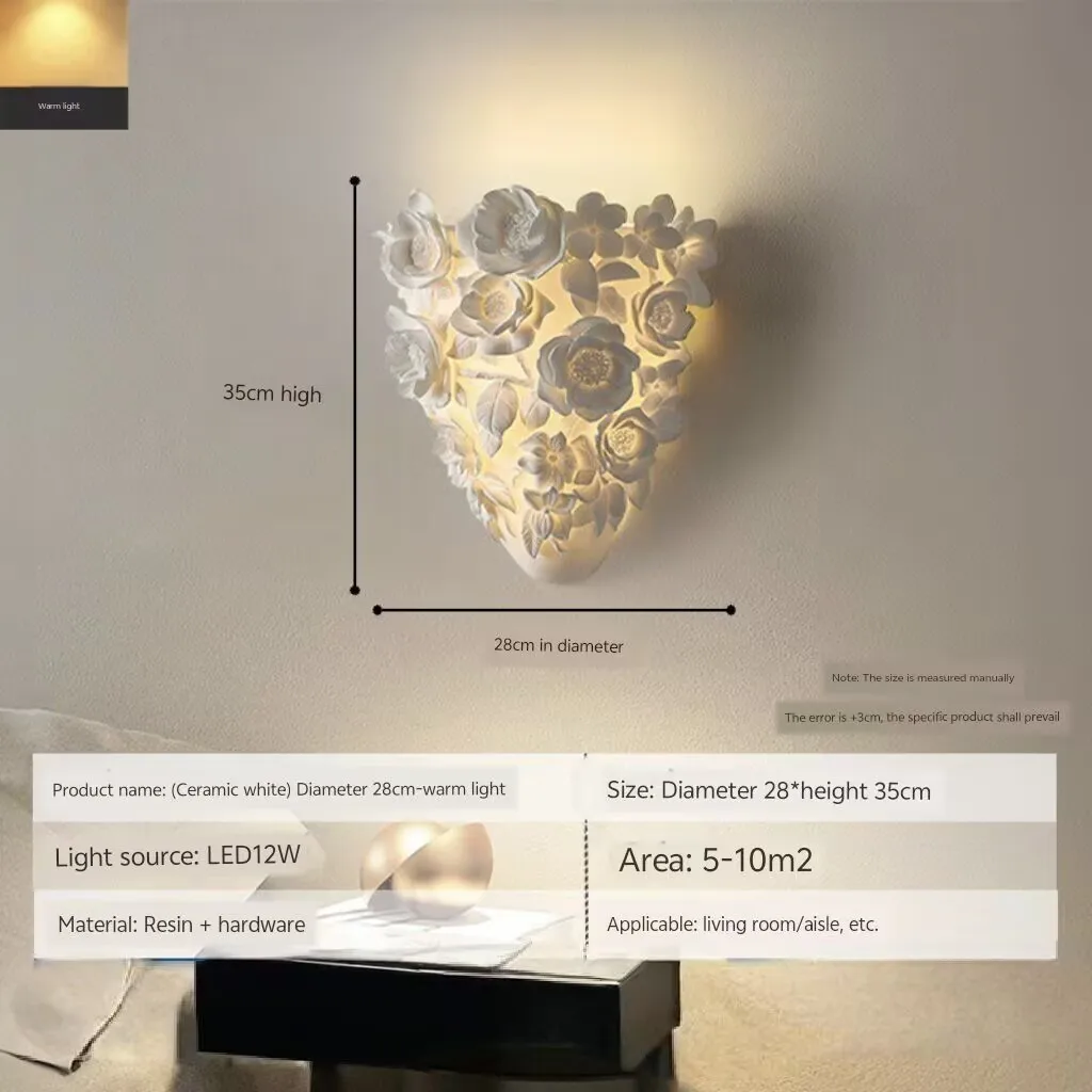 European style carved wall lamp, decorative lamp for the background wall of the living room, ambient light, eye friendly lamp.