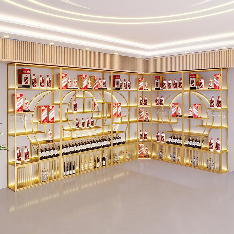 

Winery cellar floor-to-ceiling famous wine display rack Commercial Baijiu cabinet Office