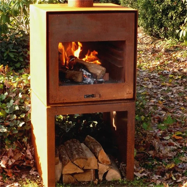 Corten Steel European Style  Outdoor Fireplace  Surround Fire Pit Outdoor Fireplace