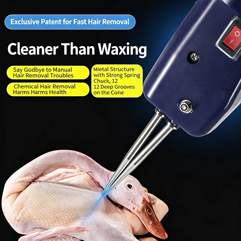 Automatic Poultry Chicken Duck Goose Plucking Tool for Chicken Duck Goose Feather Removal Handheld Feather Plucker Machine
