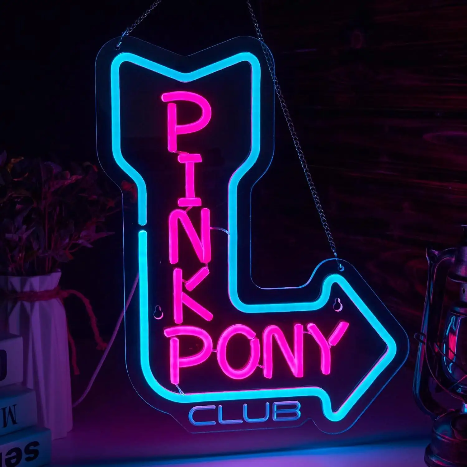 

Pink Pony Club Neon Sign USB Dimmable LED Lights for Cowgirl Pub Bar Man Cave Home Western Themed Party Wall Art Decor Gifts