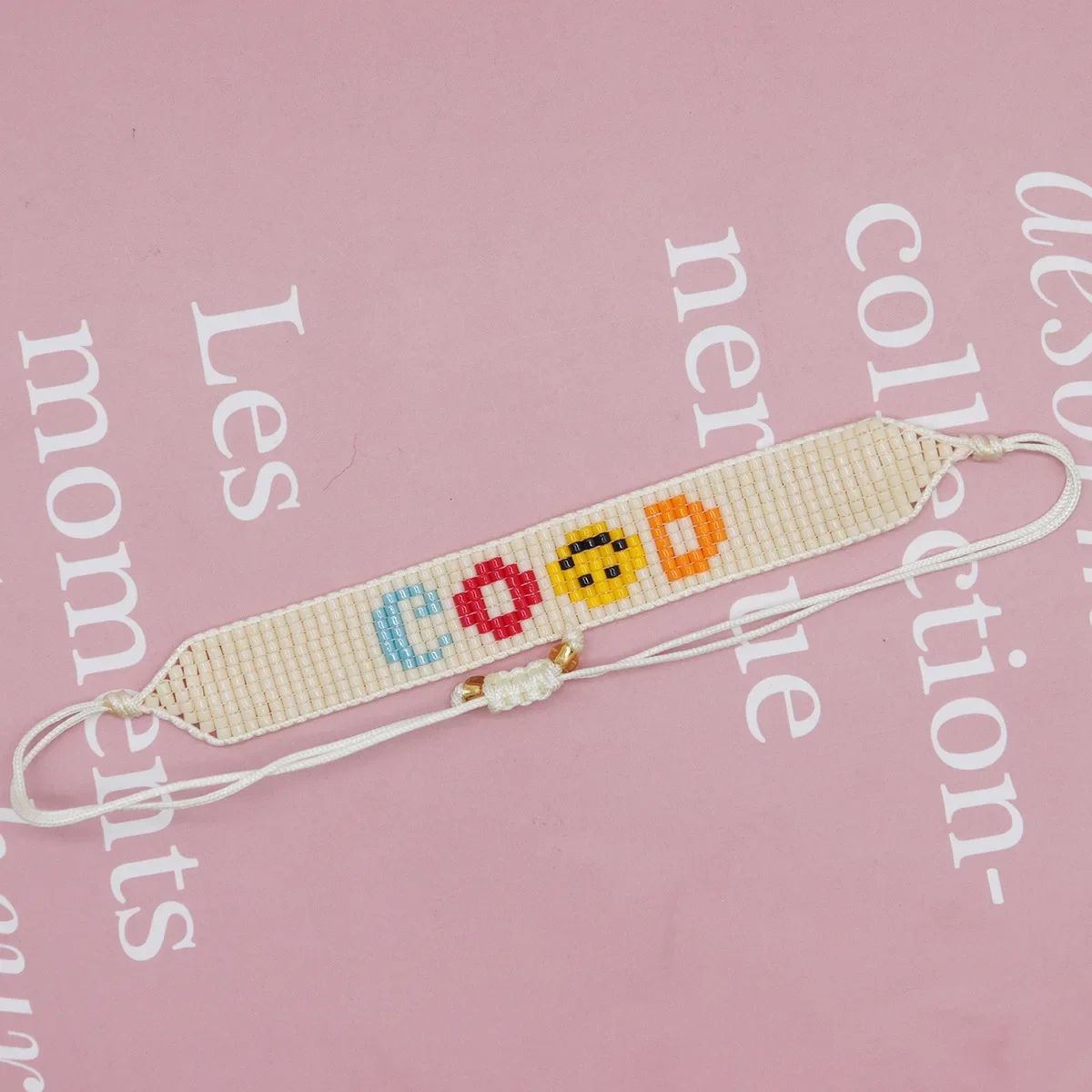 Beaded bracelet Rainbow Block Design Hand knitting Bohemia Letter Geometry Tide Simple Rice bead bracelet set