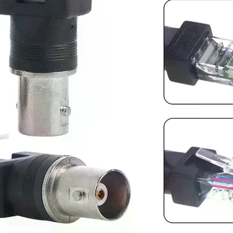 1Pc High Quanlity Black Connector BNC Female Jack To RJ45 Male Plug RF Adapter Coaxial Connector