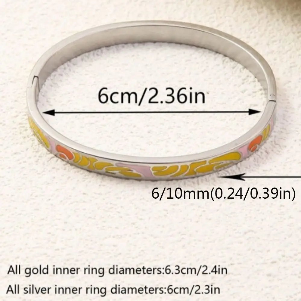 شيك الصينية المينا سوار الذهب اللون مقاوم للماء العرقية زهرة الإسورة التقليدية خمر المرأة سوار لليد مجوهرات هدايا #6