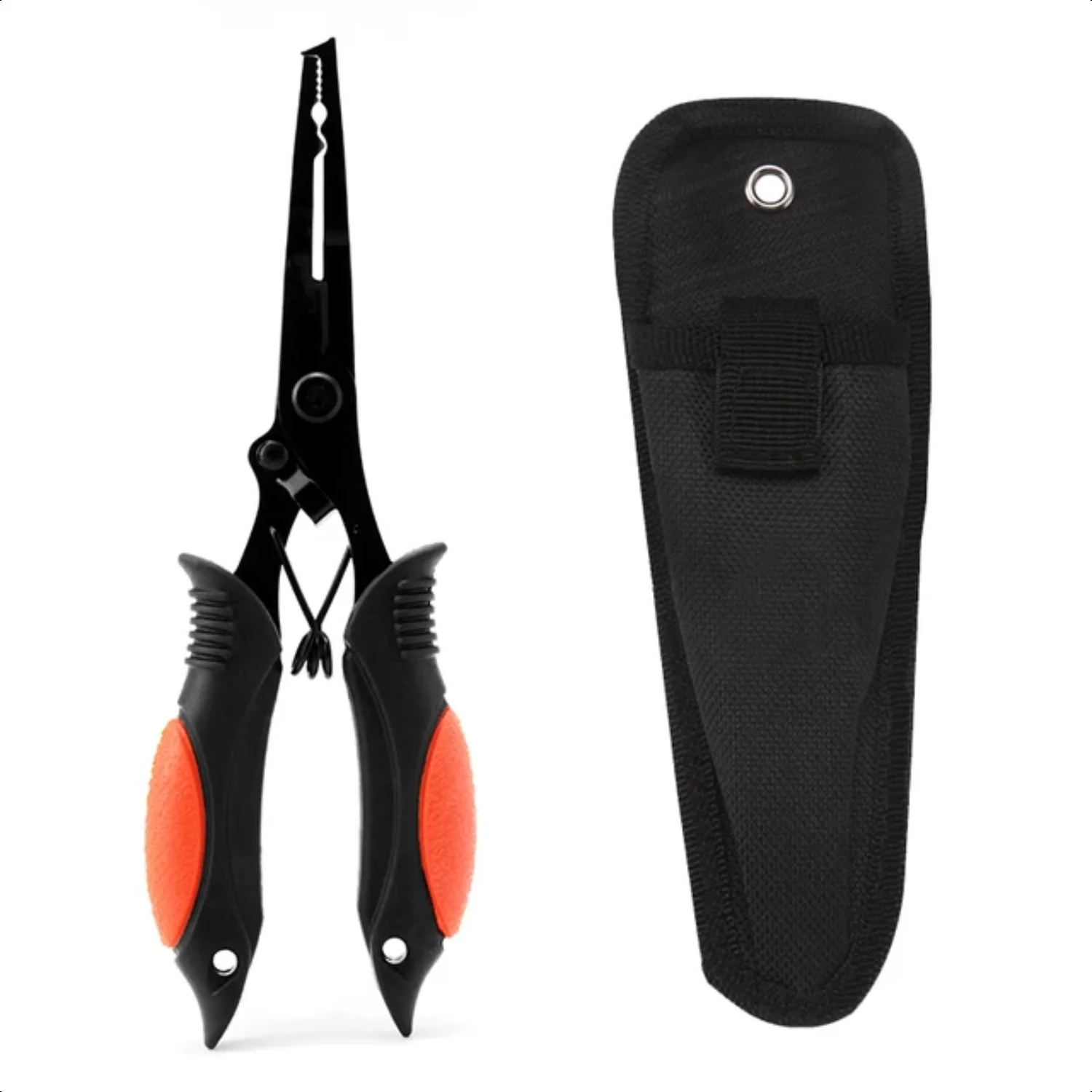 ملقط الصيد هوك مزيل الفولاذ المقاوم للصدأ الأنف الطويل ملقط الصيد مضفر متشعب حلقة ملقط المحمولة الصيد متعددة الوظائف