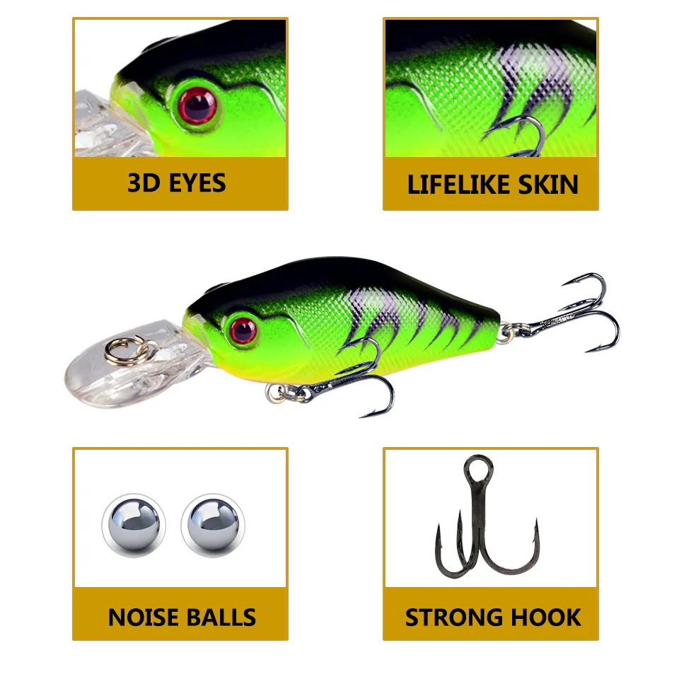 1 PCS 7cm 8g Japan Hard Bait Laser Minnow Fishing Lure Pesca Hook Fish Wobbler Crankbait Fishing Tackle Artificial Lures