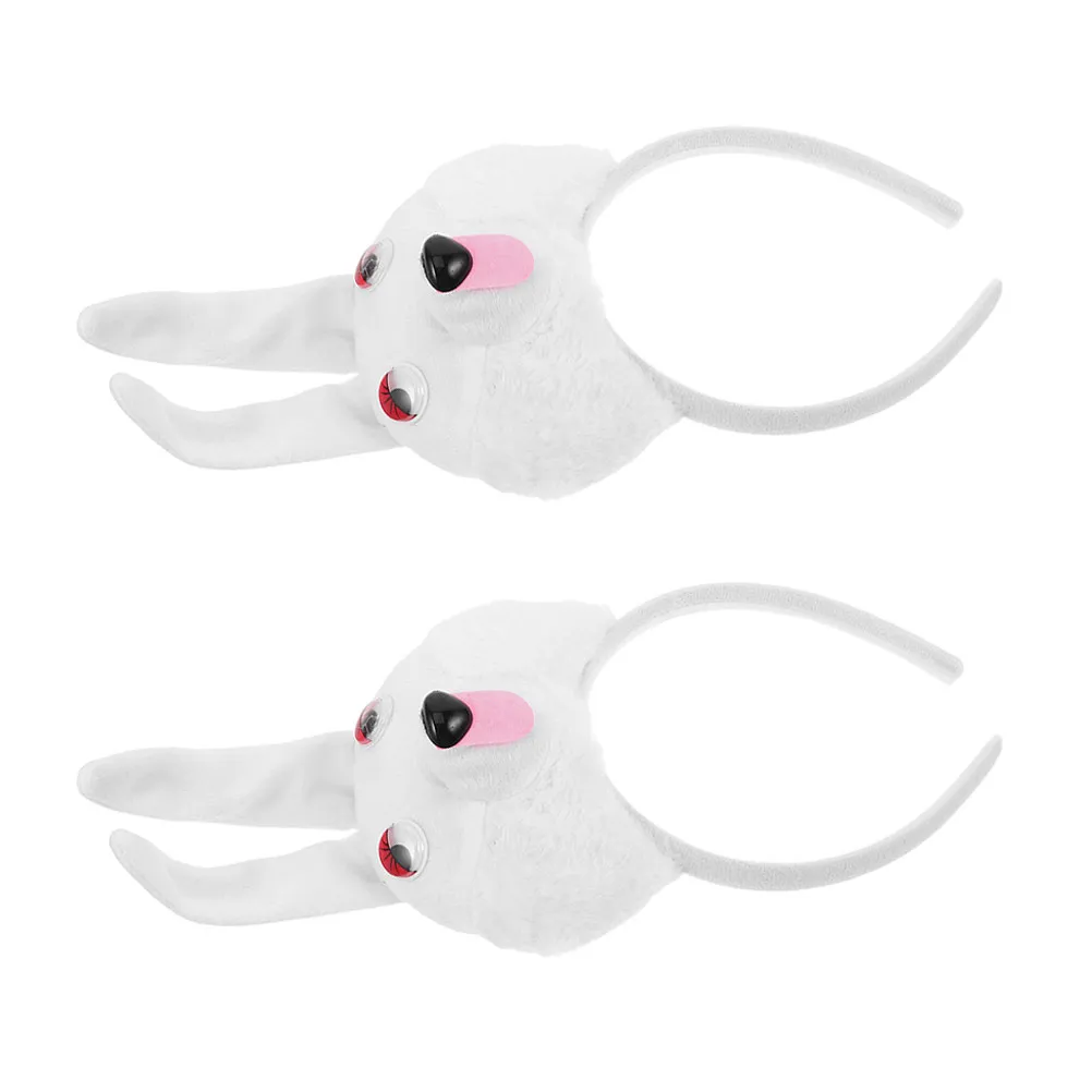 

2 шт. белые повязки на голову с кроличьими ушками, очаровательный мультяшный дизайн, повязка для волос для девочек, для Пасхи, вечеринок, сценических выступлений, повседневного ношения