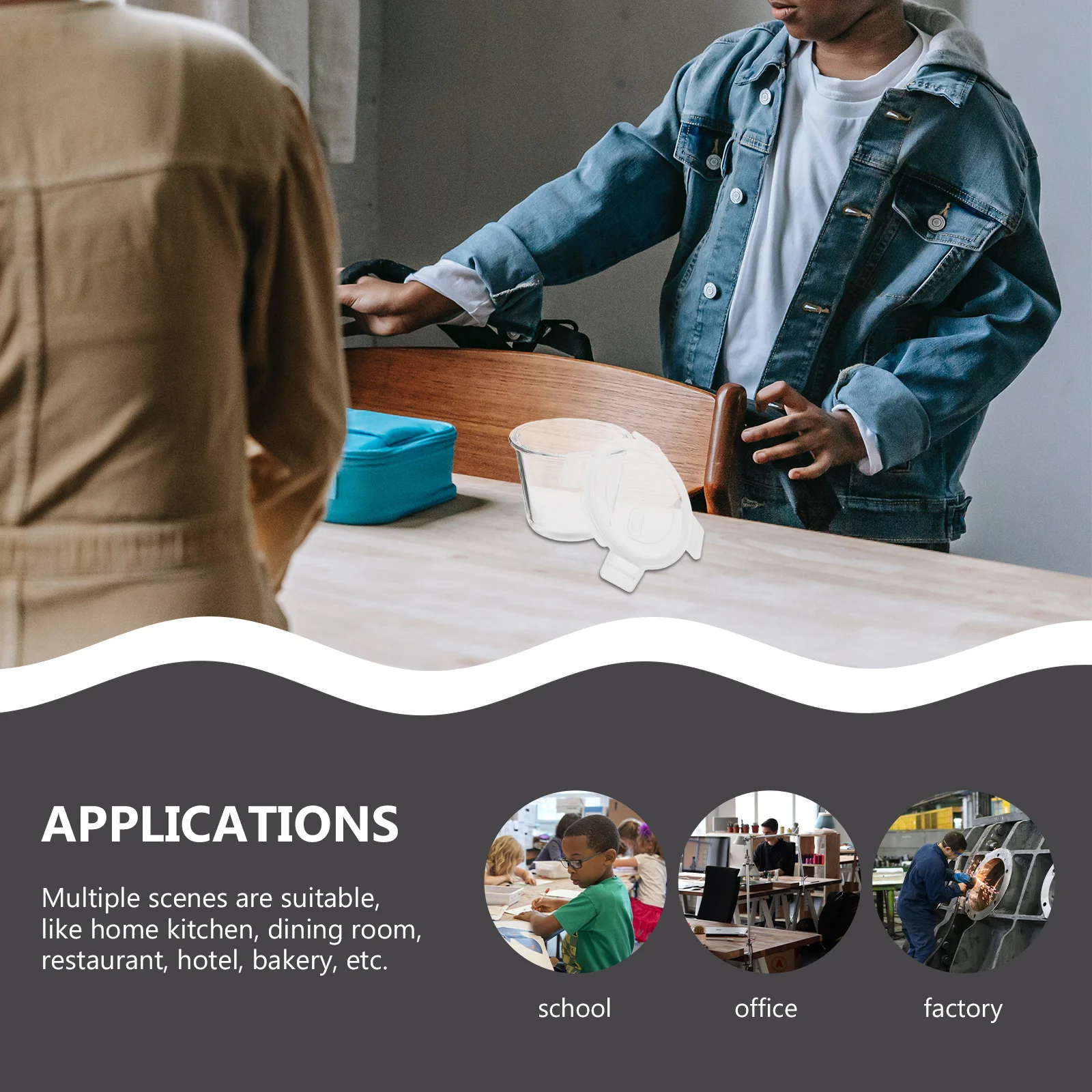 

Glass Food Storage Container Soup Holder Airtight Lid Glass Meal Prep Container Salad Bowl Multipurpose Fruit Bowl with Lid