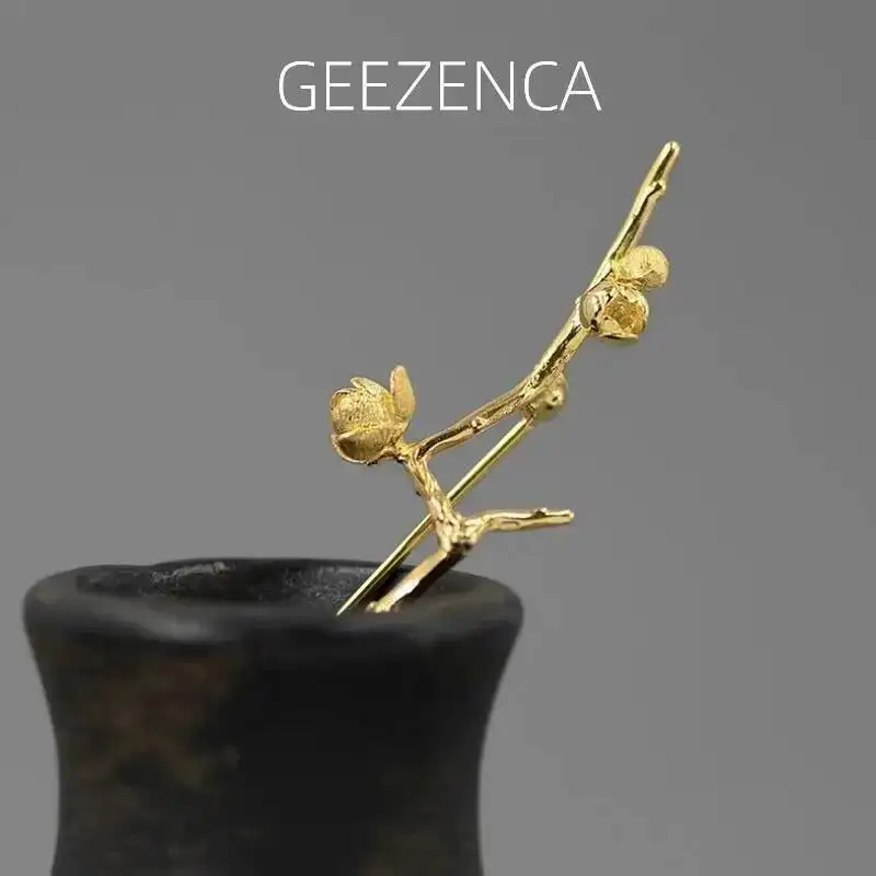 

GEEZENCA S925 Серебряные винтерсладкие Броши с цветком для женщин поэтическое растение Шикарные аксессуары для одежды эстетические булавки 2024 новый подарок
