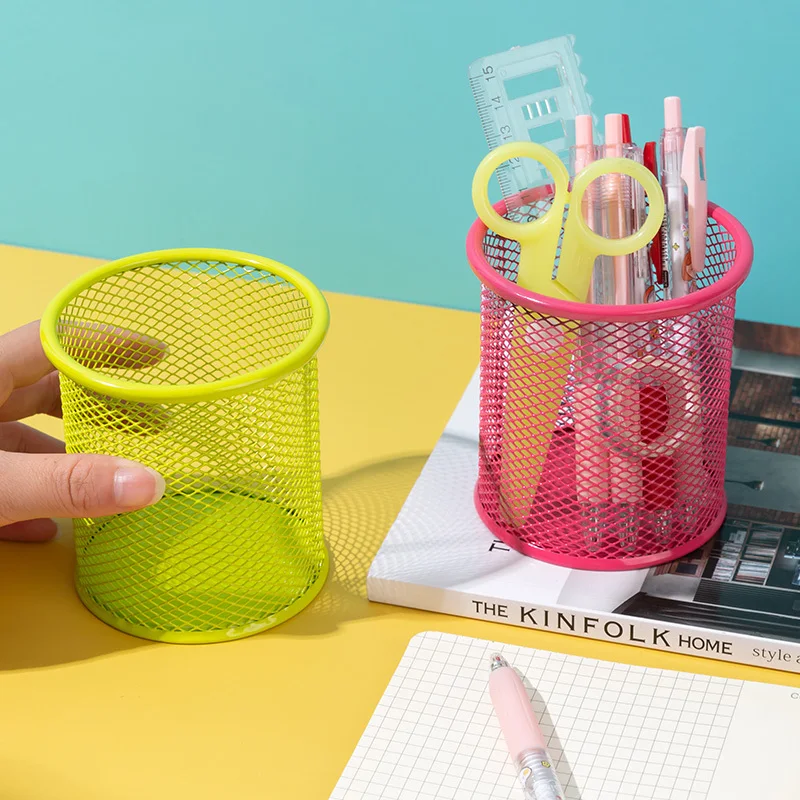 1Pcs New Pencil Holder Office Desk Metal Mesh Square Pen Pot Cup Case Container Organiser Durable Pencil Case